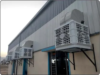 Sky Air Cooler air cooler installation at a automobile industries site