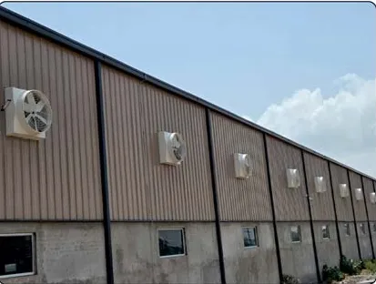 Sky Air Cooler industrial exhaust fan installation at a electronic industries site