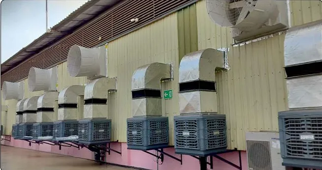 Sky Air Cooler air cooler installation at a machine manufacturing industries site