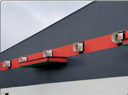 Sky Air Cooler industrial exhaust fan installation at a metal industries site