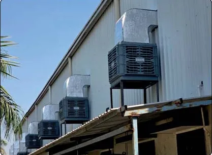 Sky Air Cooler air cooler installation at a plastic industries site