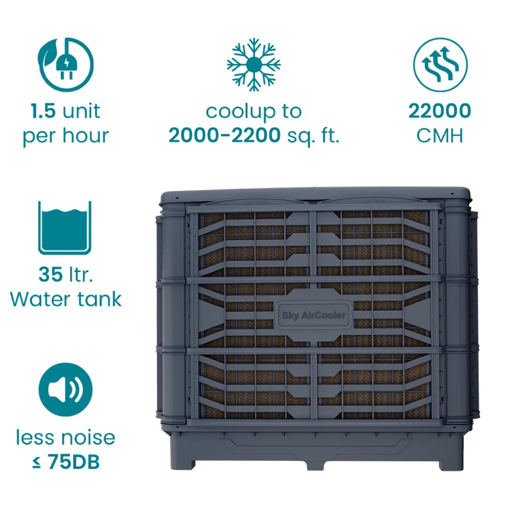 Pluto Bottom Discharge Air Cooler &ndash; Sky Air Cooler industrial evaporative air cooler