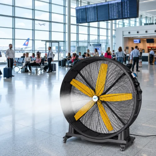 Airports & Terminals cooled by the S150 Mobile HVLS Fan from Sky Air Cooler