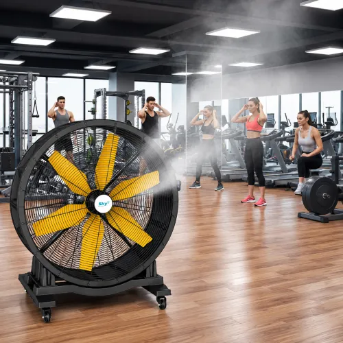 Gyms & Fitness Centres cooled by the S150 Mobile HVLS Fan from Sky Air Cooler